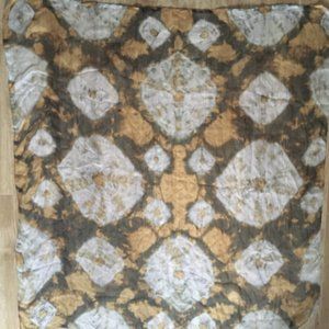 VINTAGE Sunflower Yellow Tie-Dye Headscarf with Rolled edges.